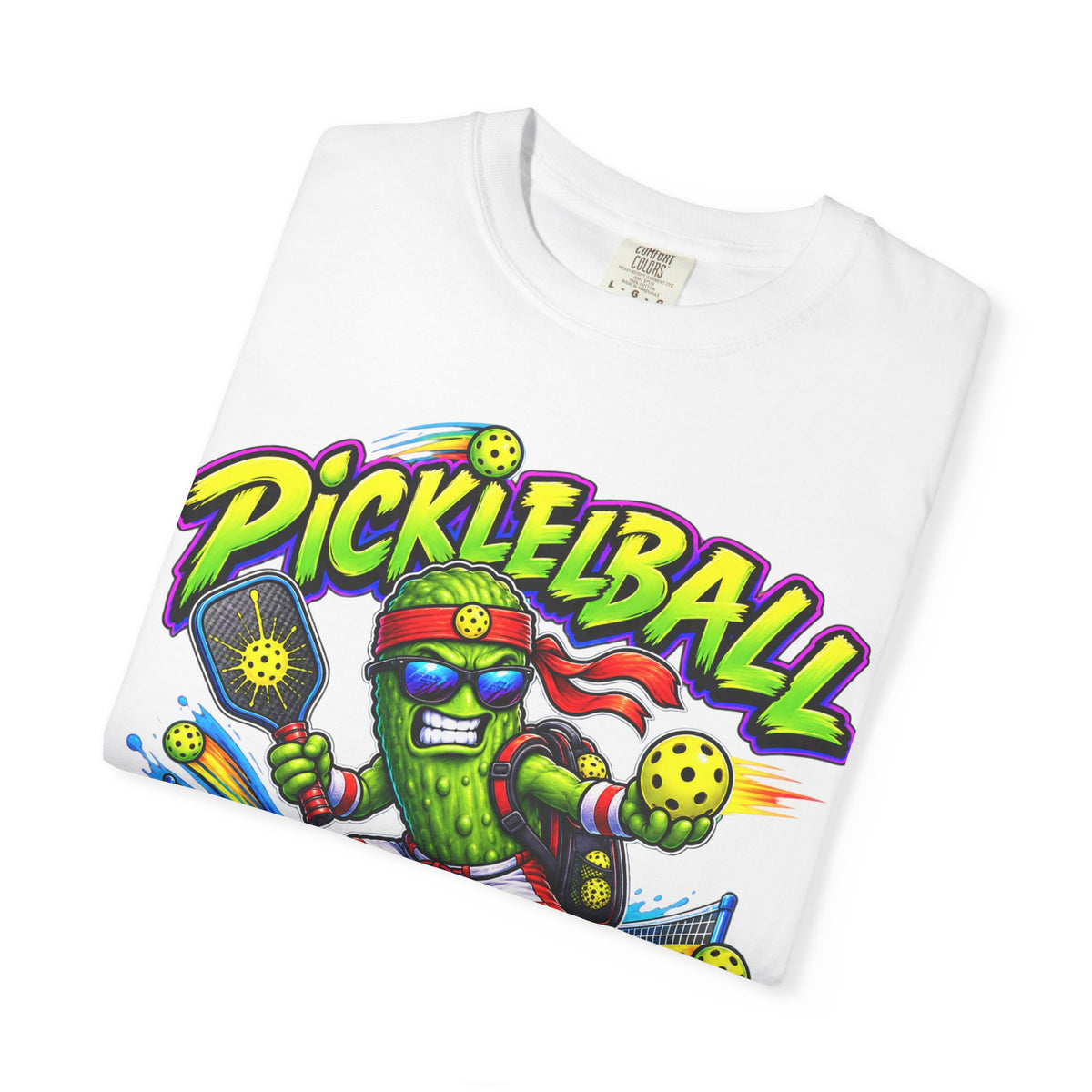 Pickleball Warrior T-Shirt | Cartoon Pickle Player Graphic