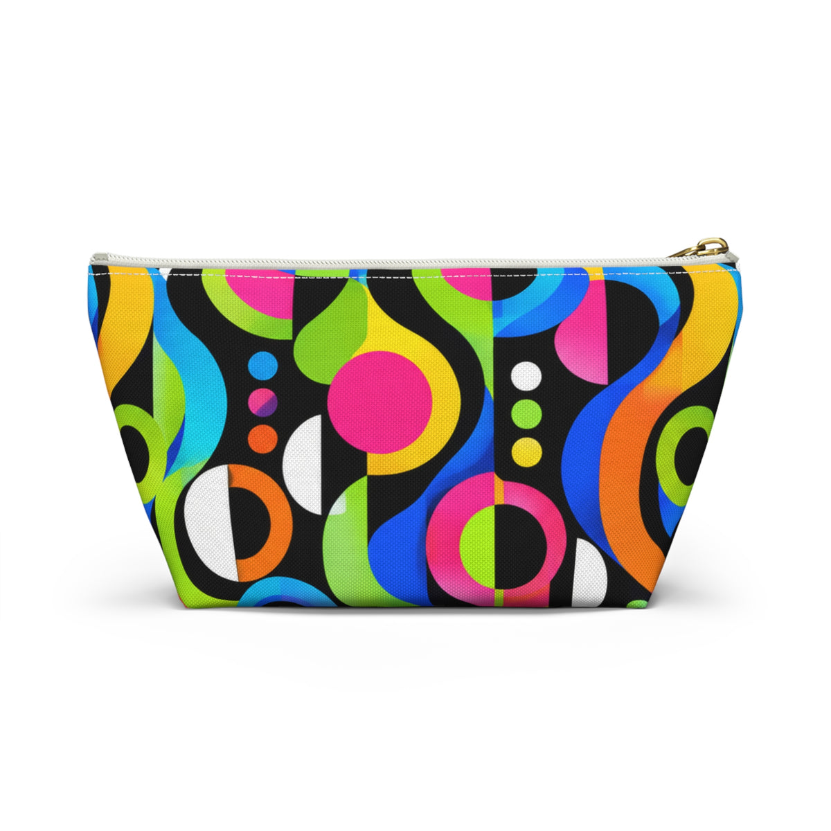 Retro Neon Geometric Accessory Pouch