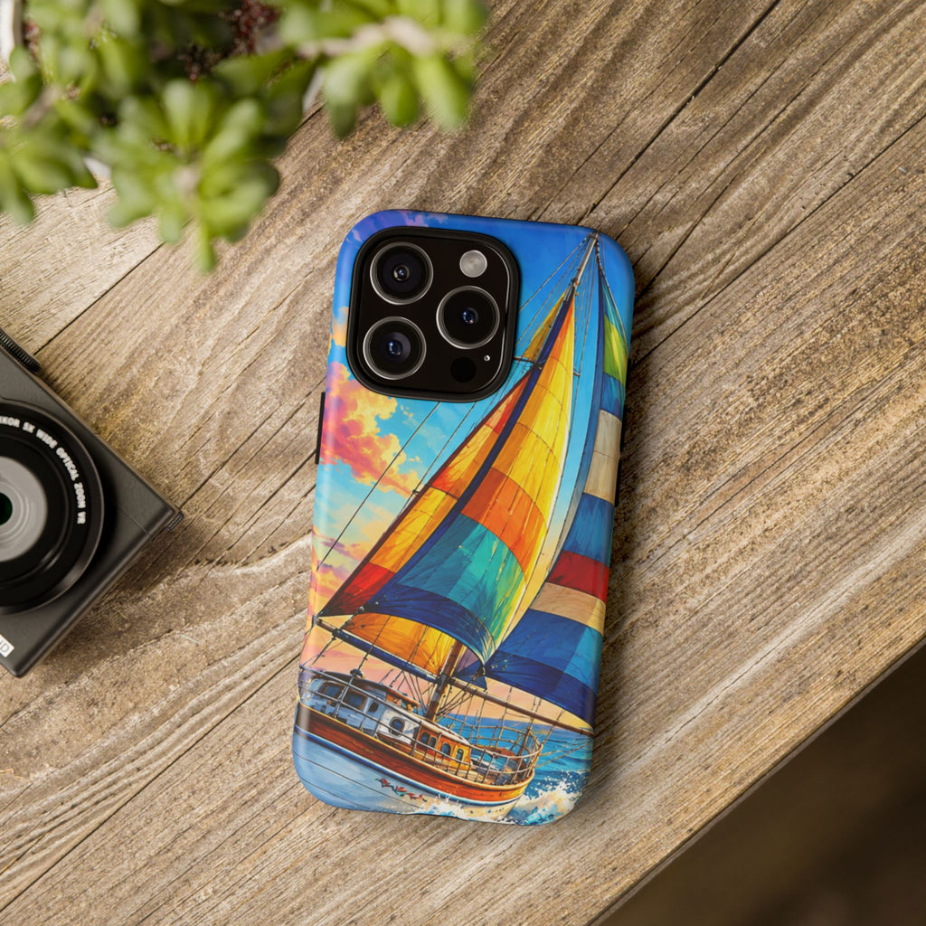 Sailboat Sunset Phone Case — Colorful Nautical iPhone Cover