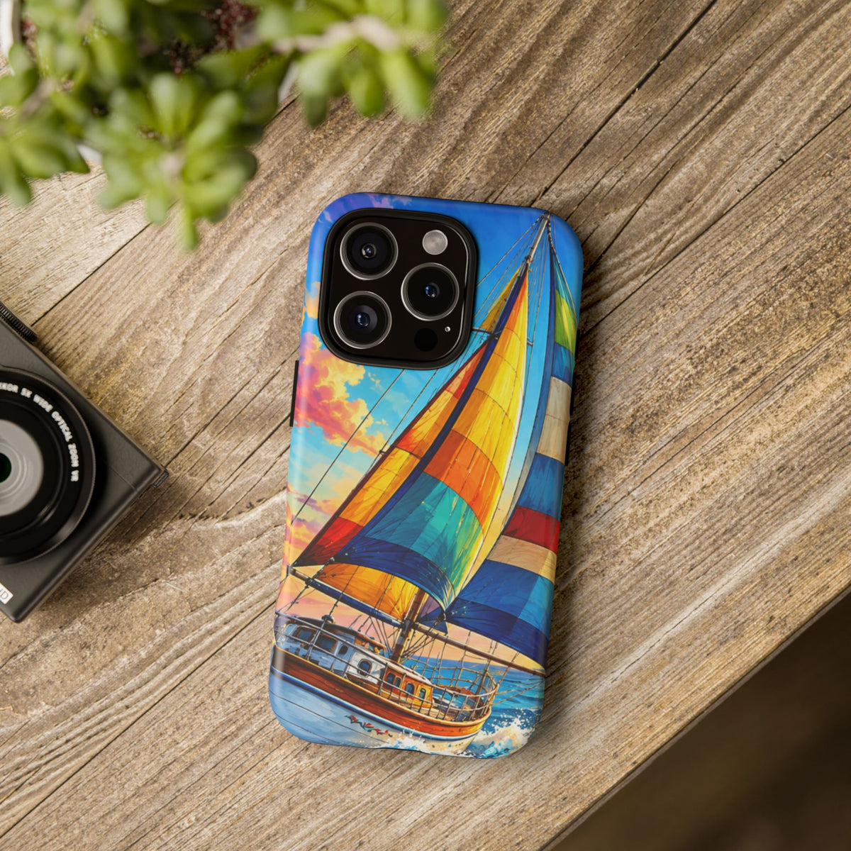 Sailboat Sunset Phone Case — Colorful Nautical iPhone Cover