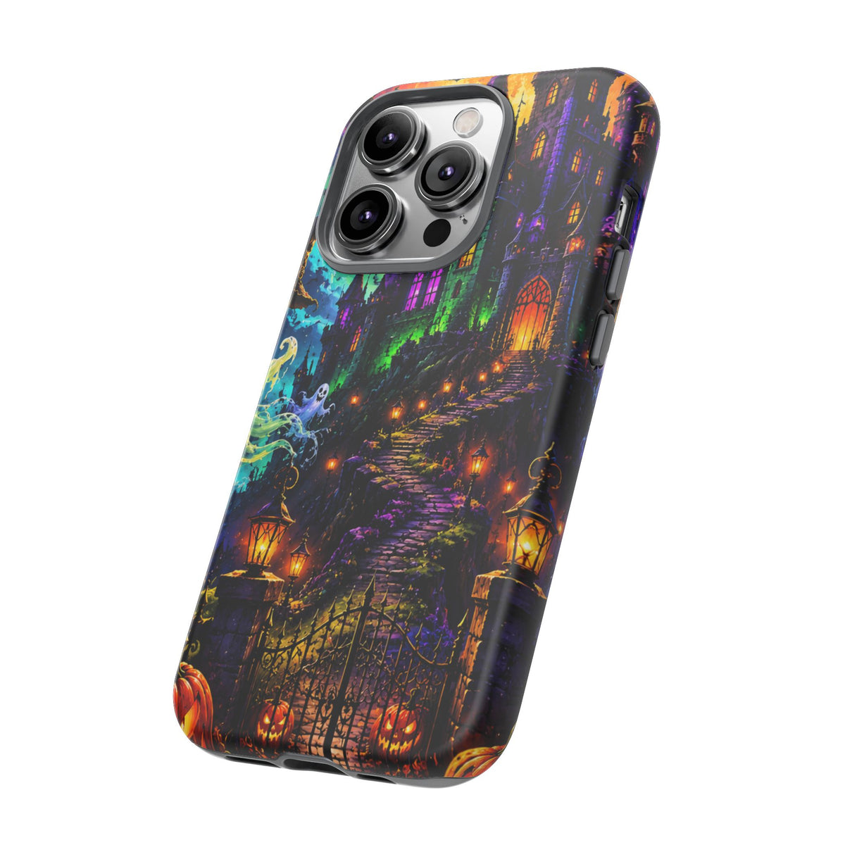 Halloween Haunted Castle Phone Case — Spooky Pumpkin & Ghost Tough Case