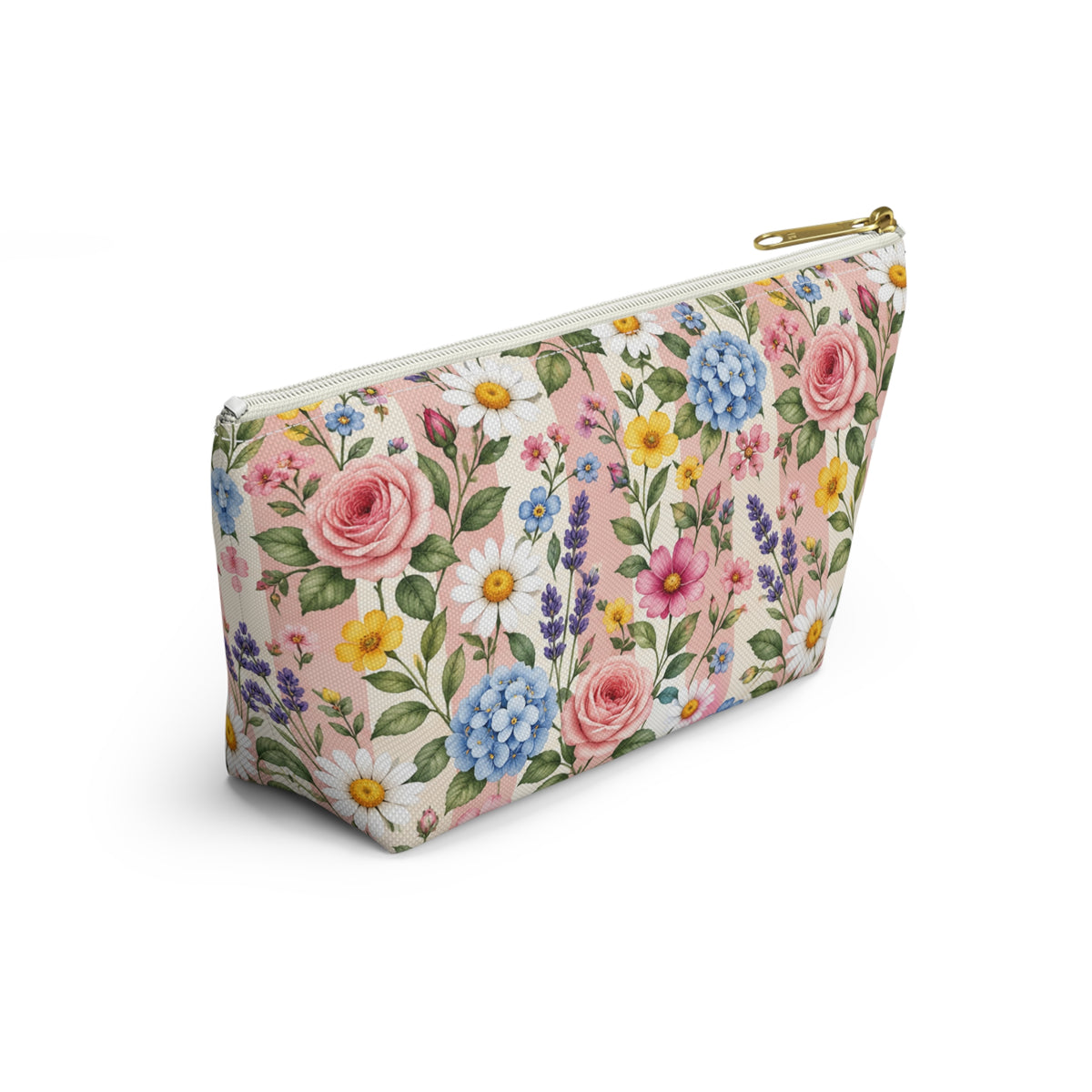 Floral Garden Accessory Pouch — Pink Wildflower Makeup Bag