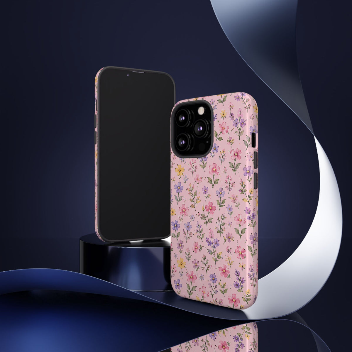 Floral Pink Tough Phone Case — Pastel Wildflower Protective Case