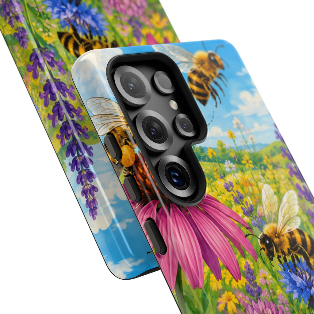 Bee Meadow Phone Case — Floral Honeybee Protective Cover