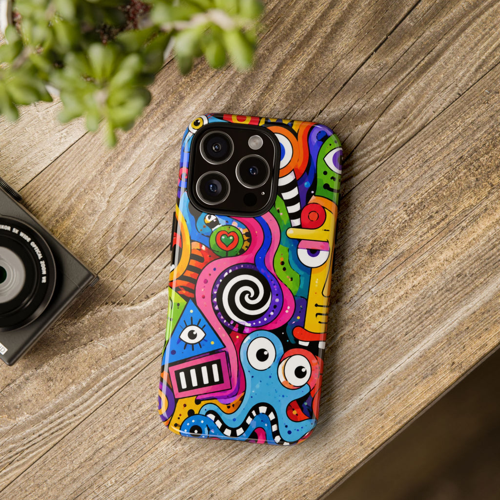 Colorful Abstract Doodle Tough Phone Case