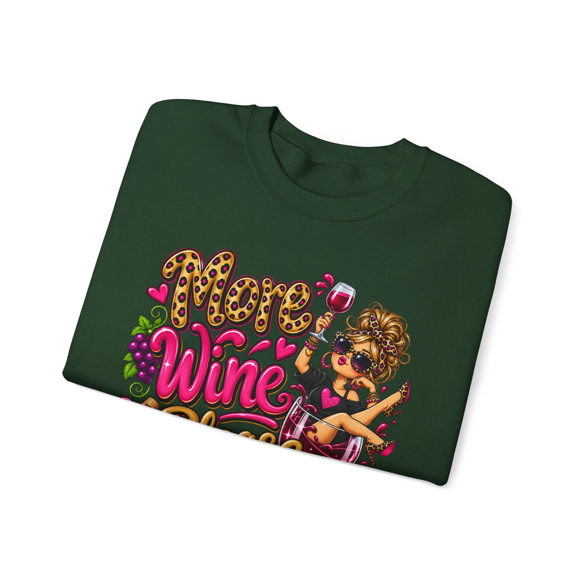 More Wine Please Sweatshirt — Funny Wine Lover Crewneck