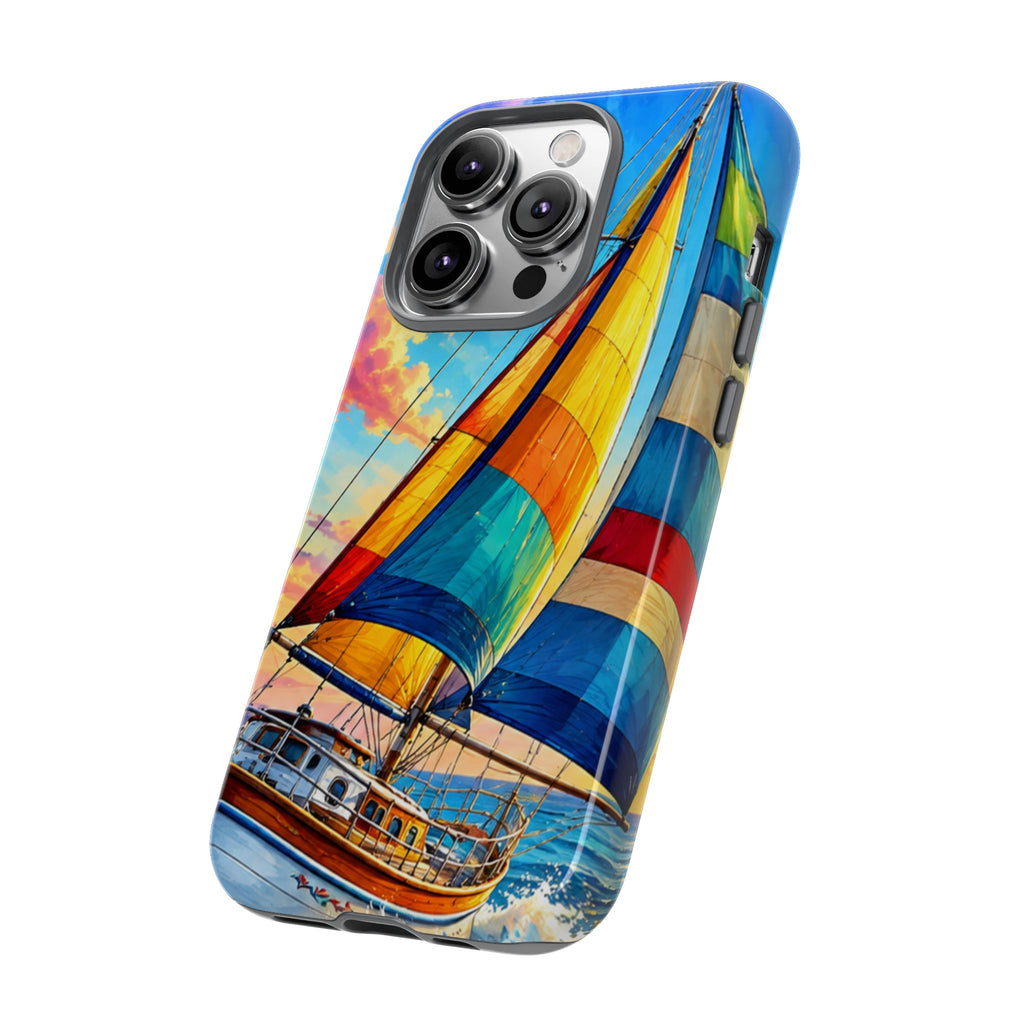 Sailboat Sunset Phone Case — Colorful Nautical iPhone Cover