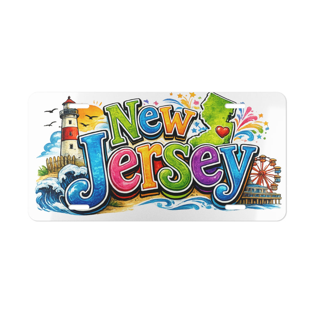 New Jersey Illustrated Vanity Plate | State Landmark License Plate
