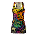 Psychedelic Halloween Pumpkin Racerback Dress | AOP