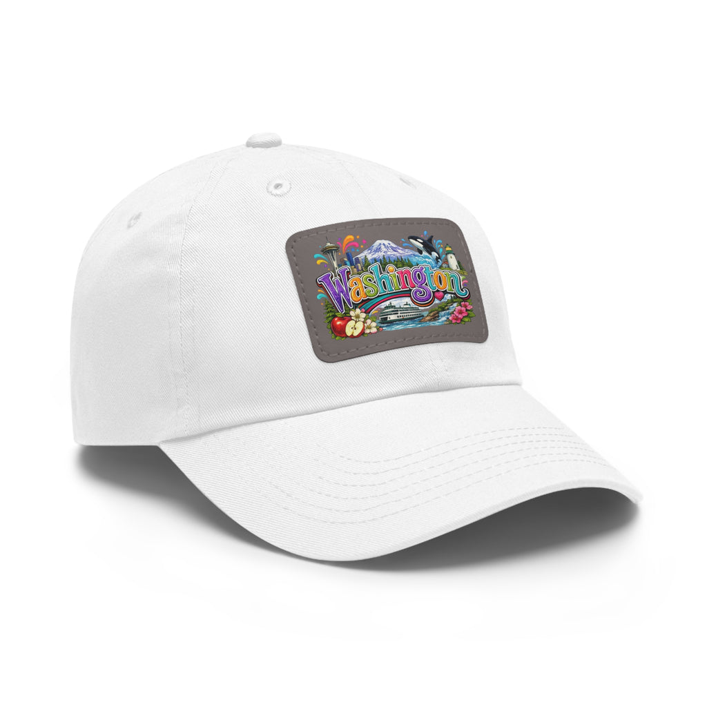 Washington State patch hat | leather rectangle dad hat