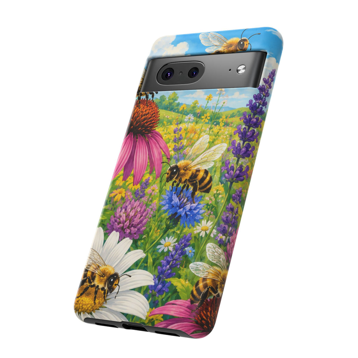 Bee Meadow Phone Case — Floral Honeybee Protective Cover