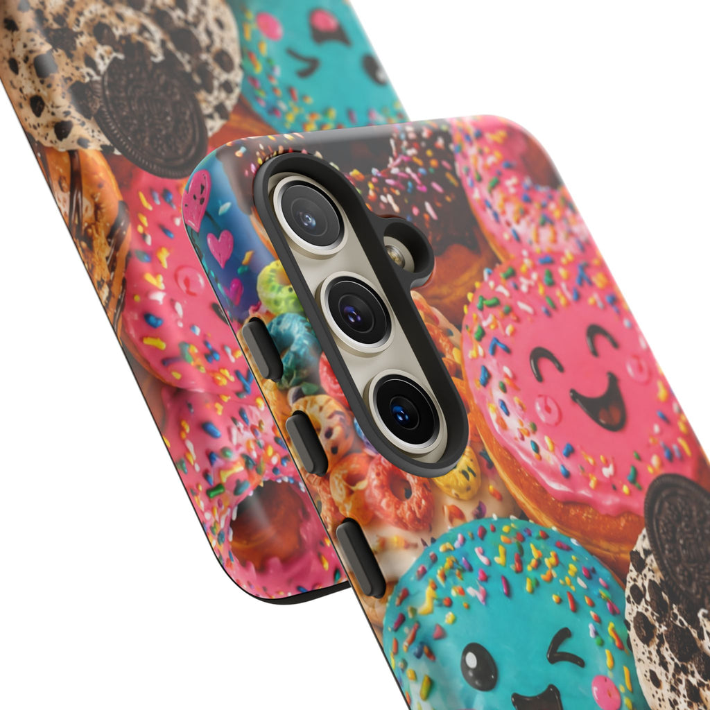 Donut Smile Tough Phone Case — Cute Colorful Desserts Protective Cover