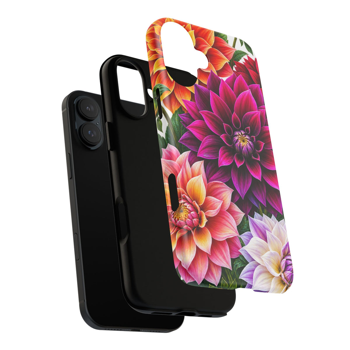Floral Dahlia Tough Phone Case — Vibrant Protective Floral Phone Cover