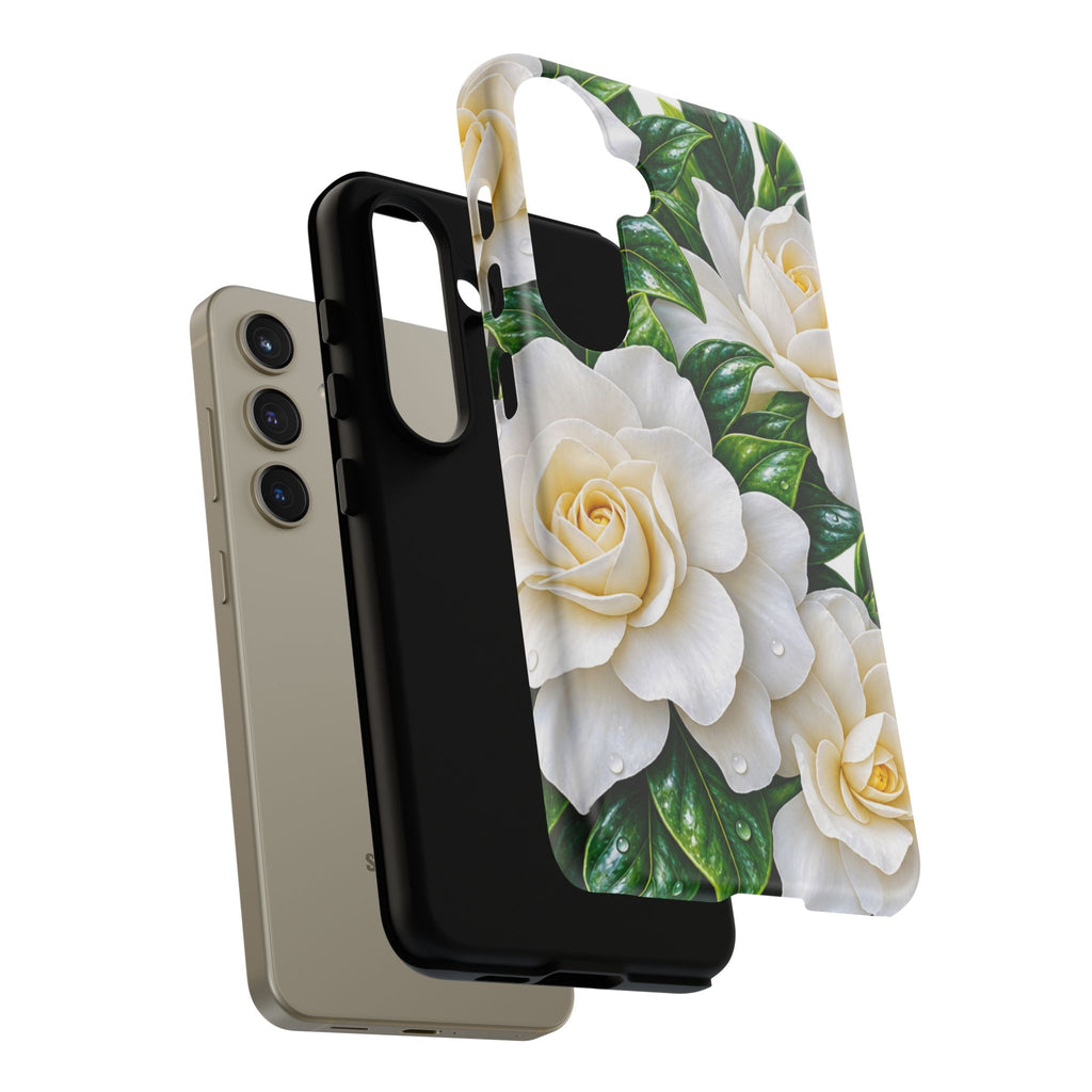 Floral Camellia Tough Case — White Gardenia Phone Cover