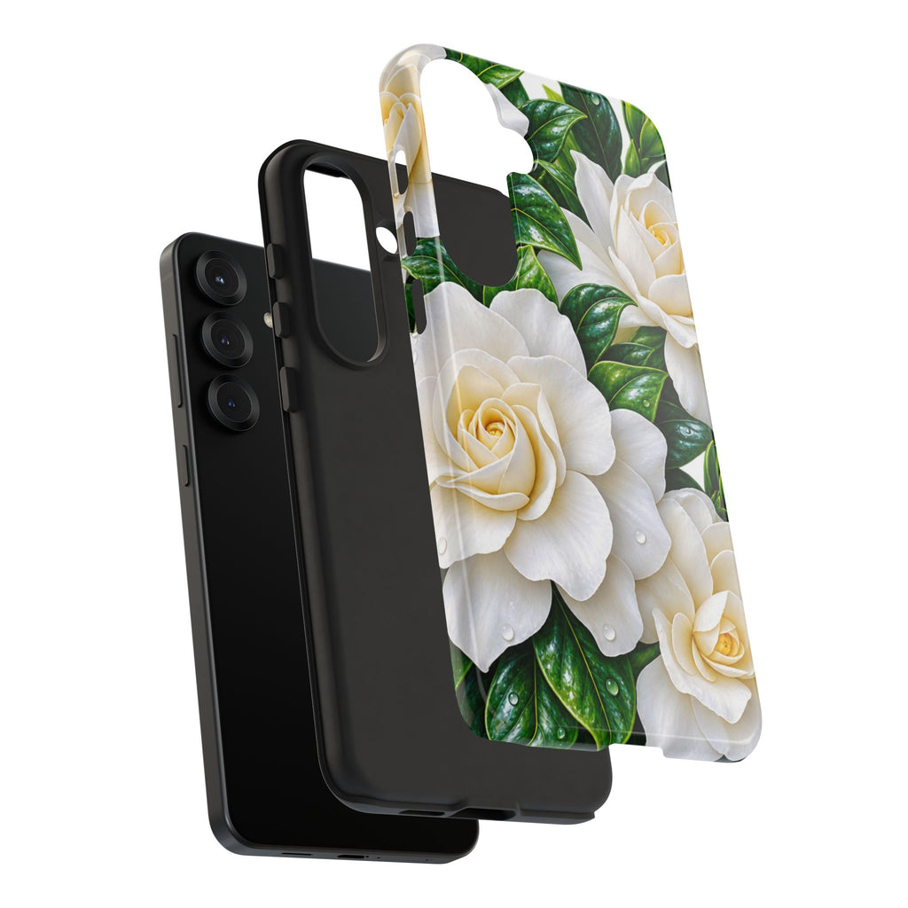 Floral Camellia Tough Case — White Gardenia Phone Cover