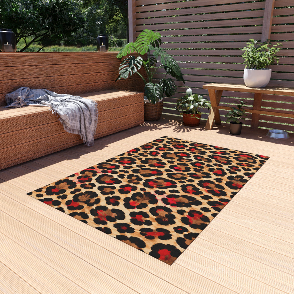 Leopard Print Outdoor Rug — Bold Animal-Print Patio Mat