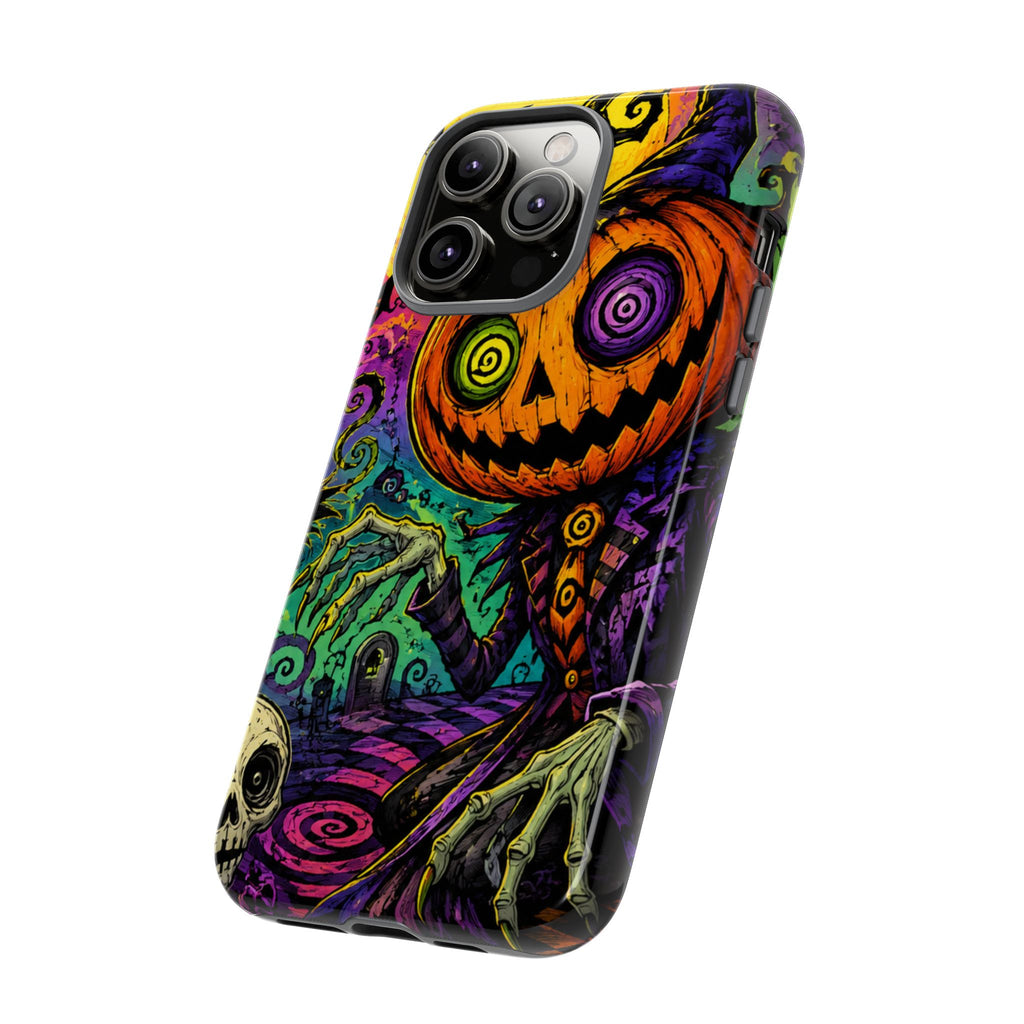 Halloween Pumpkin Skull Phone Case — Psychedelic Jack-o'-Lantern Tough Case