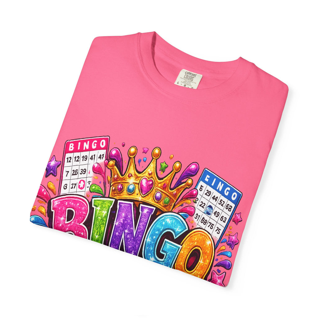 Bingo Queen T-shirt | Colorful Crown Bingo Balls Design