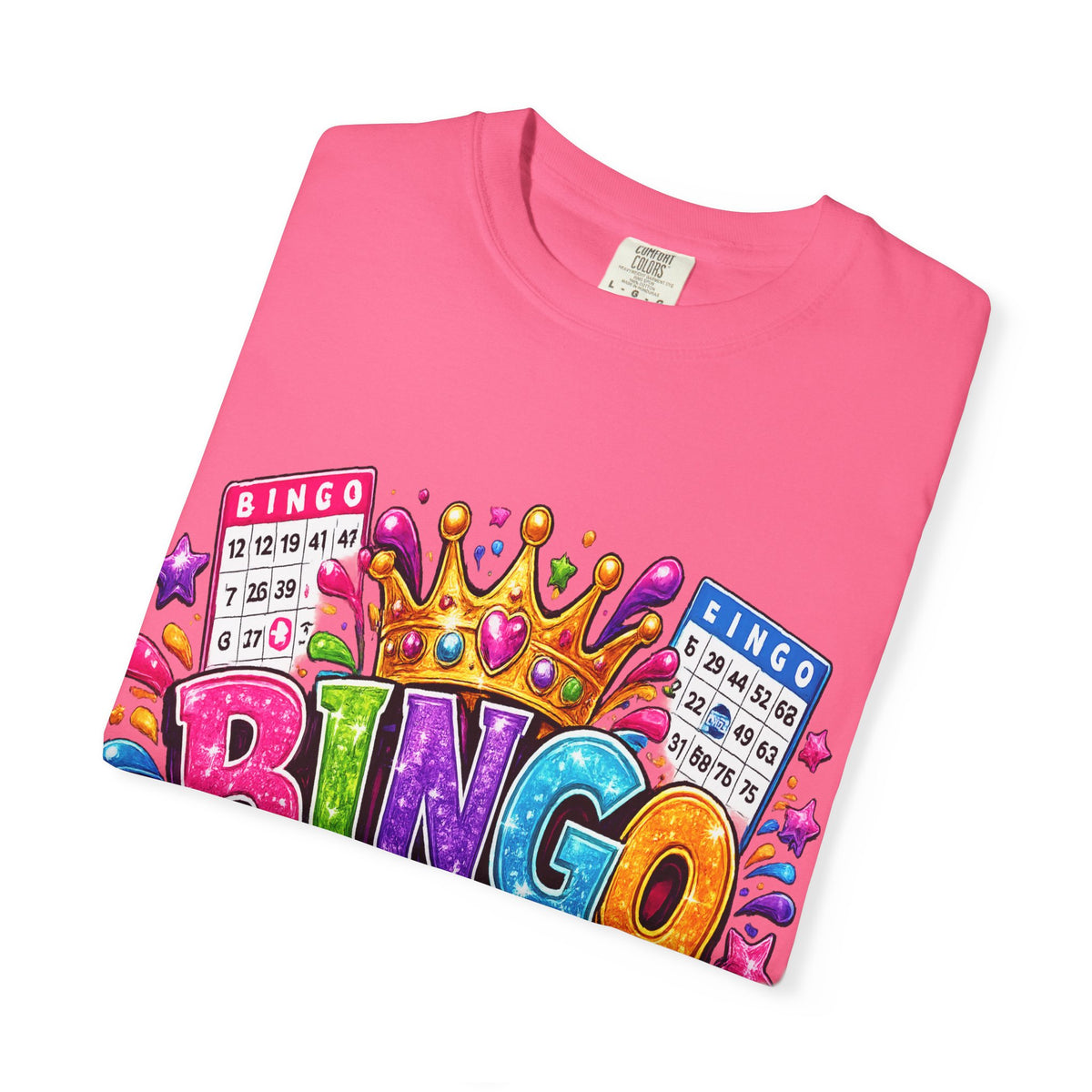 Bingo Queen T-shirt | Colorful Crown Bingo Balls Design