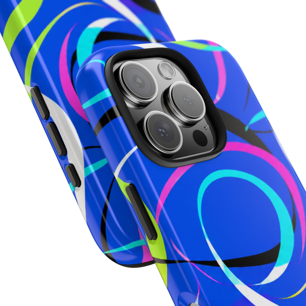 Tough Phone Case — Blue Abstract Swirl Protective Cover
