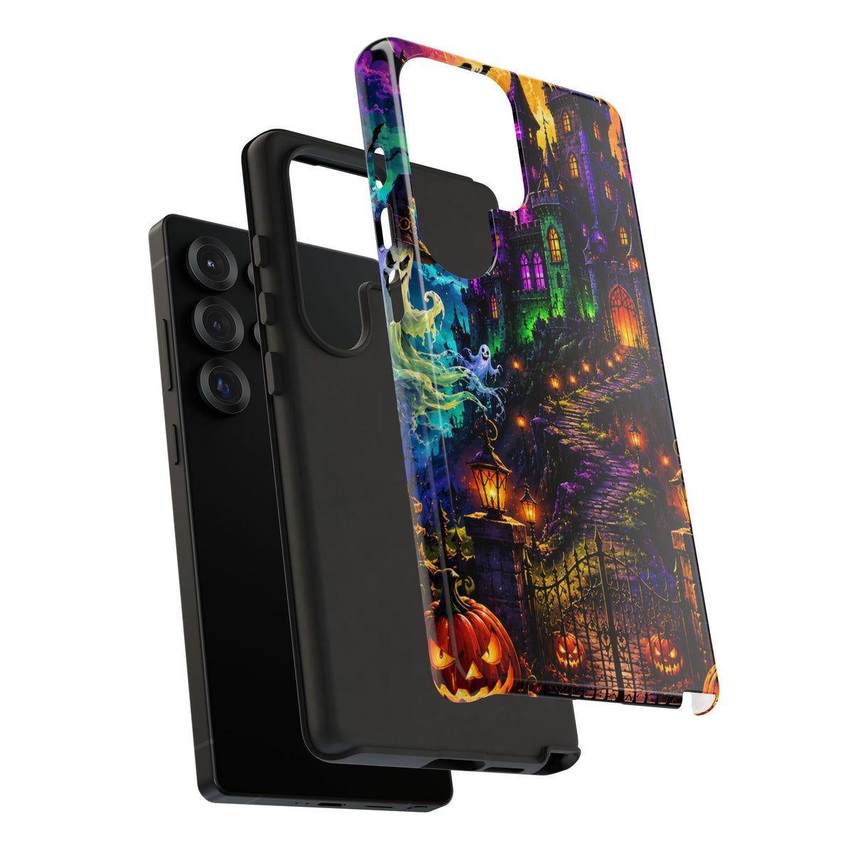Halloween Haunted Castle Phone Case — Spooky Pumpkin & Ghost Tough Case