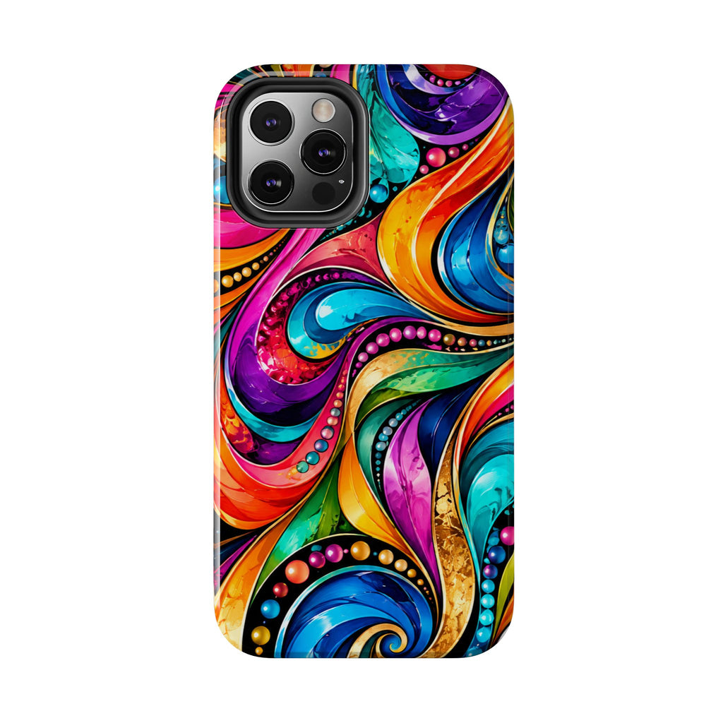 Colorful Swirl Tough Phone Case — Vibrant Abstract Protective Cover