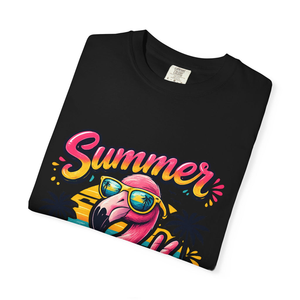 Summer Vibes Flamingo T-Shirt | Tropical Beach Graphic