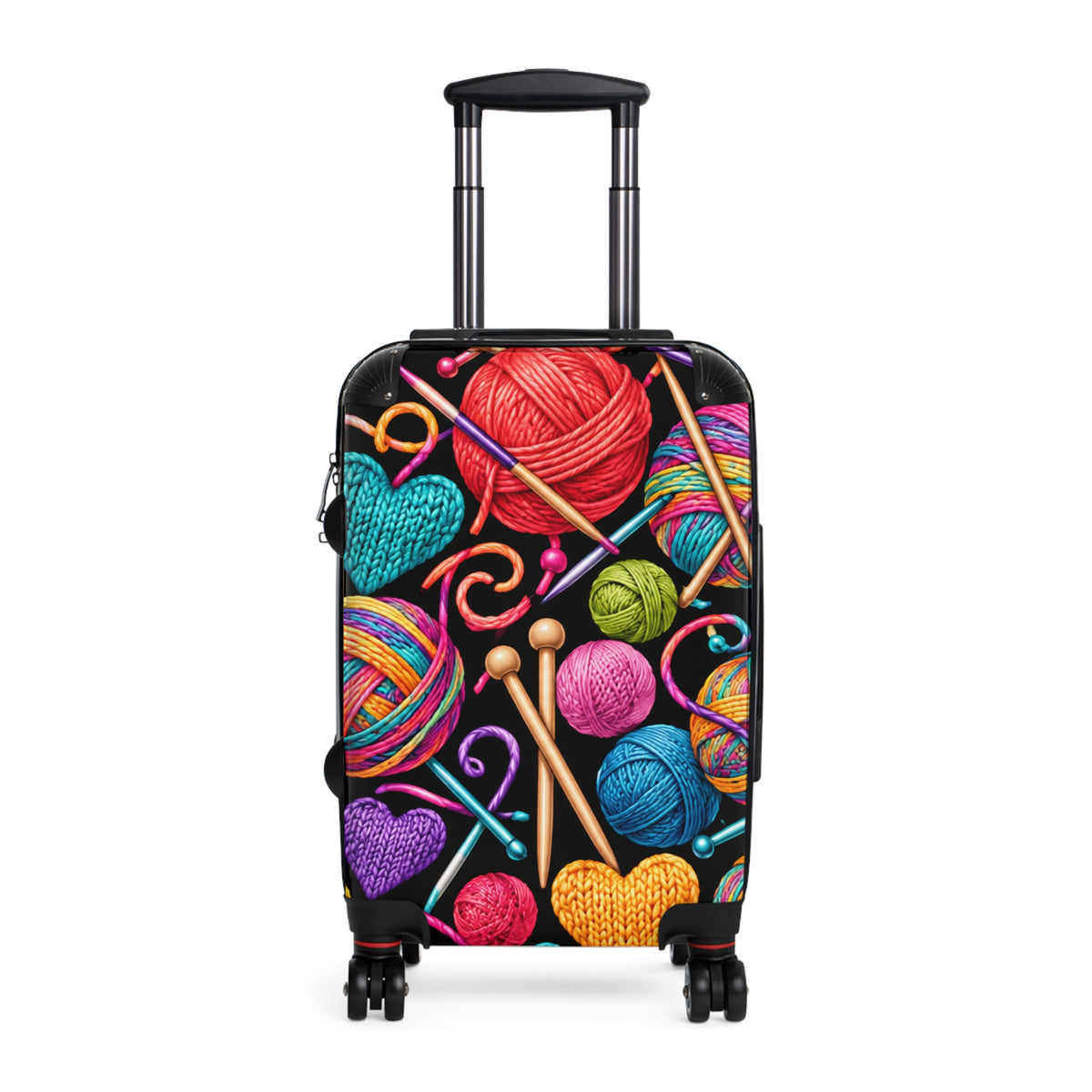 Knitting Hearts Suitcase – Colorful Yarn & Needles Carry-On
