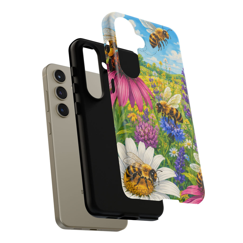 Bee Meadow Phone Case — Floral Honeybee Protective Cover