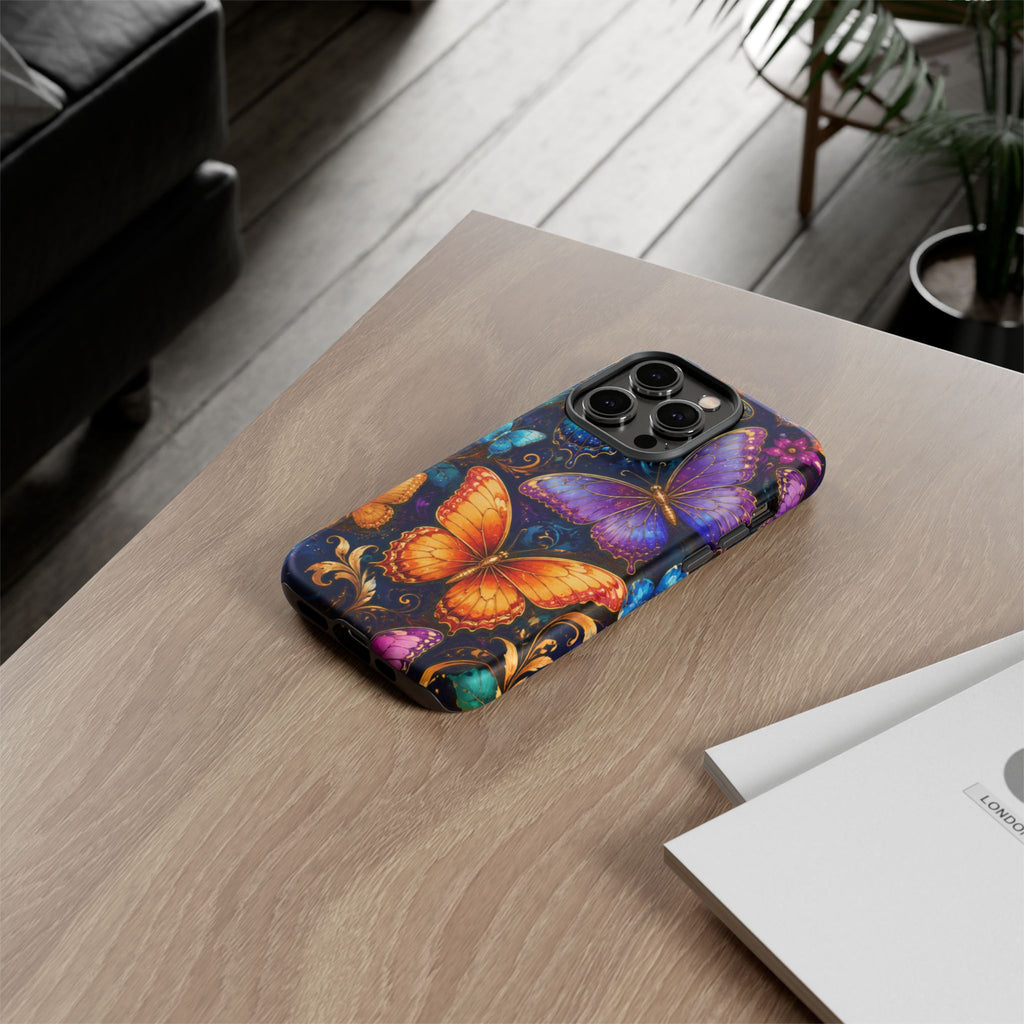 Butterfly Tough Phone Case — Colorful Floral Butterflies Protective Cover