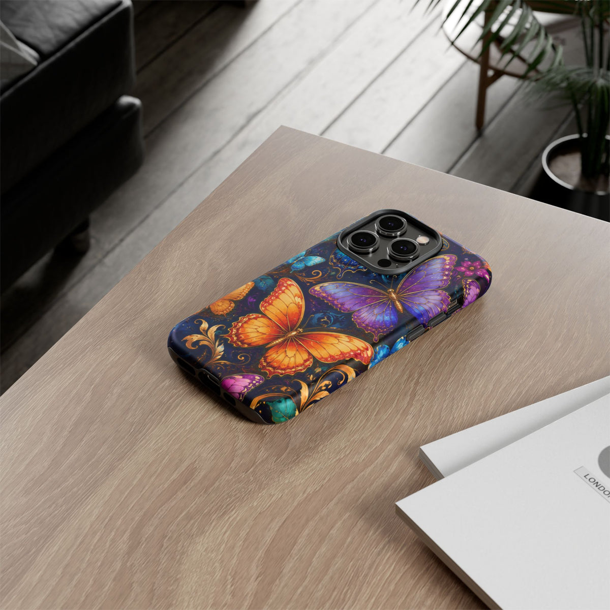 Butterfly Tough Phone Case — Colorful Floral Butterflies Protective Cover