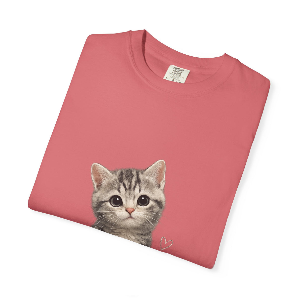 Smiling Tabby Kitten T-Shirt | Cute Cat Illustration