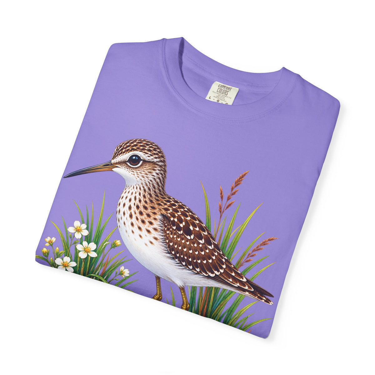 Shorebird Illustration T-Shirt — Marsh Sandpiper Graphic Tee