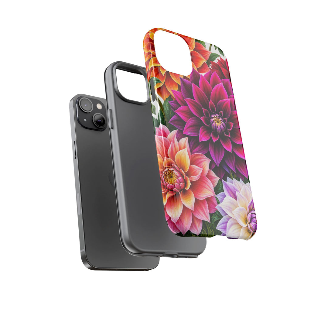 Floral Dahlia Tough Phone Case — Vibrant Protective Floral Phone Cover