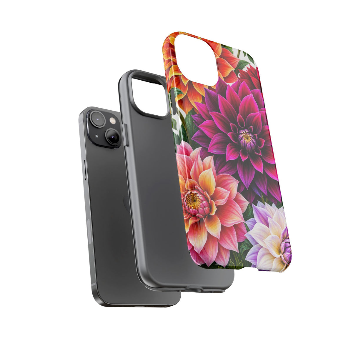 Floral Dahlia Tough Phone Case — Vibrant Protective Floral Phone Cover