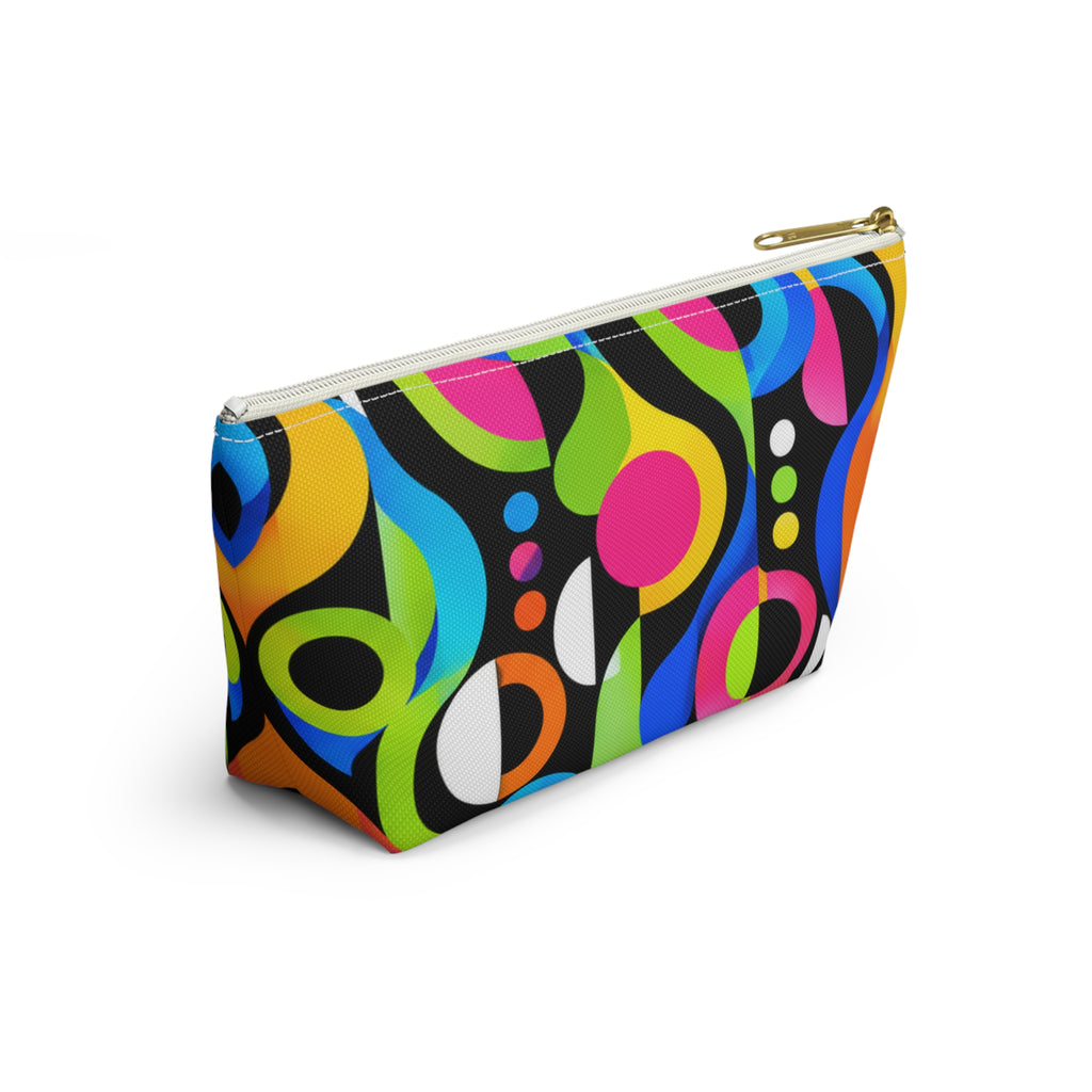 Retro Neon Geometric Accessory Pouch