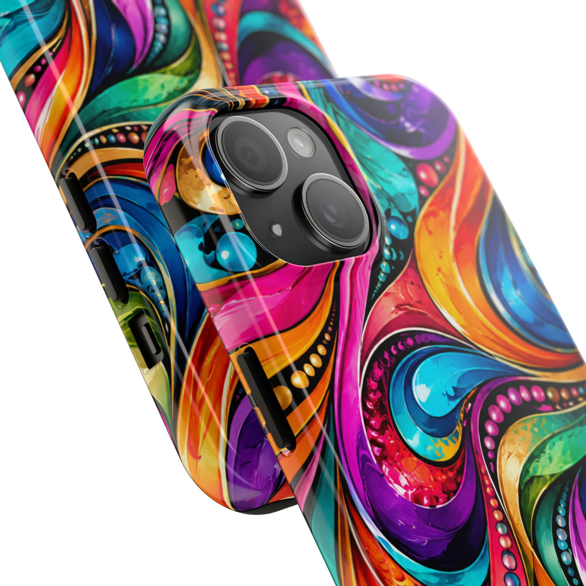 Colorful Swirl Tough Phone Case — Vibrant Abstract Protective Cover