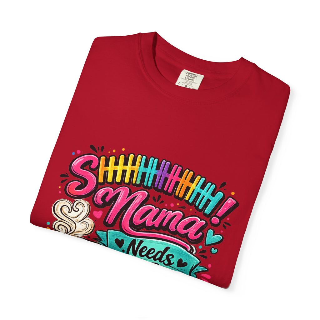 Mama Needs Coffee T-shirt | Colorful Coffee Cup Typography