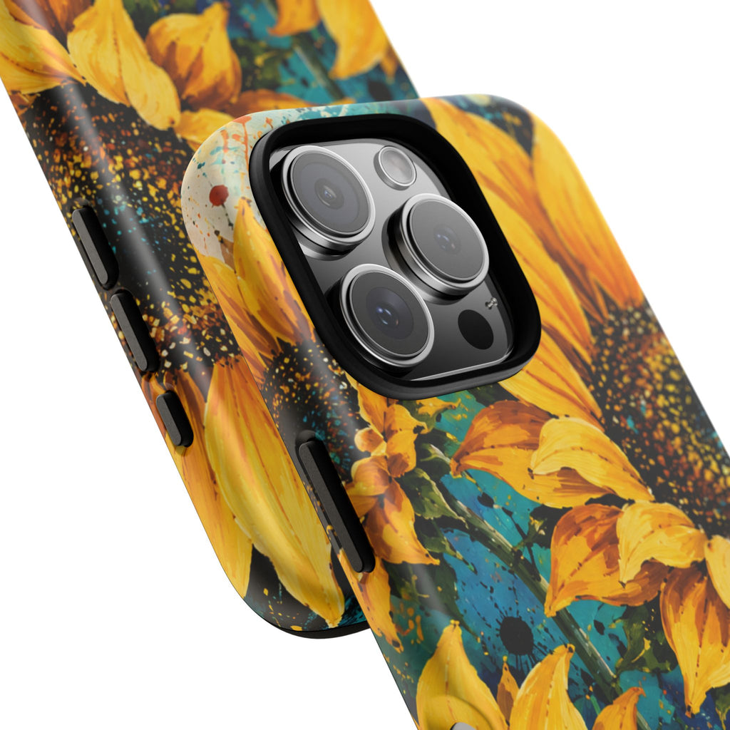 Sunflower Art Phone Case — Vibrant Yellow Floral Tough Case