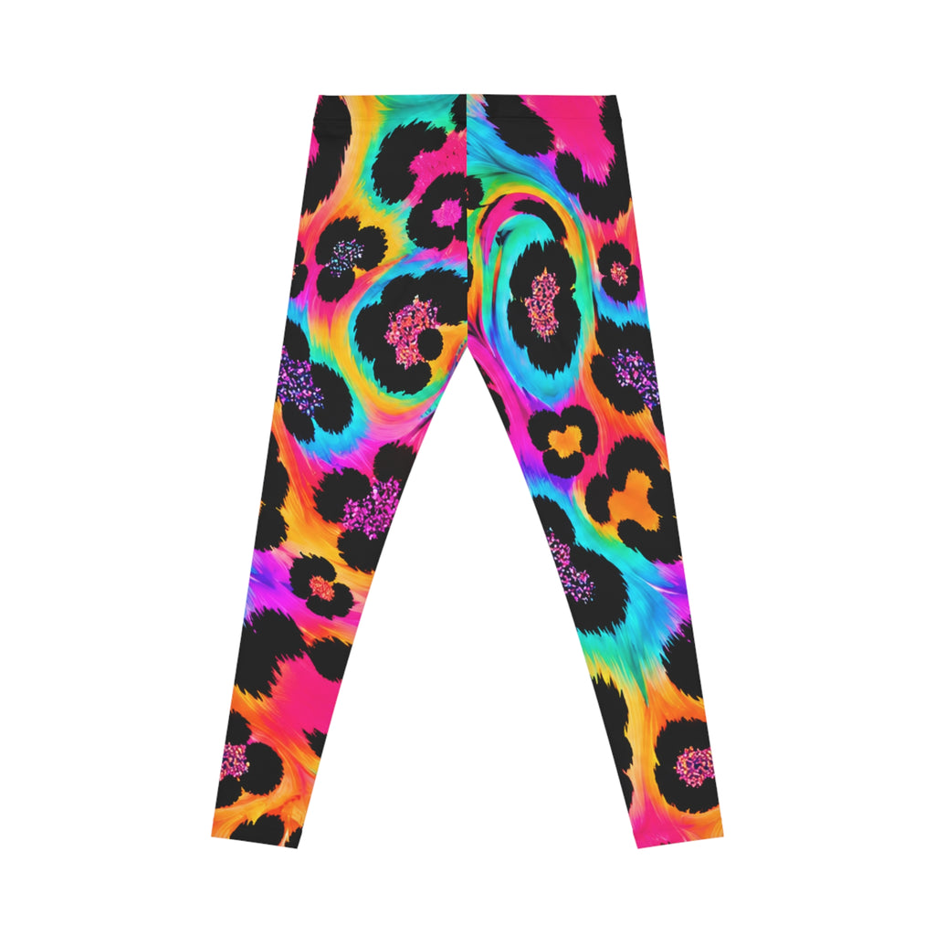 Neon Rainbow Leopard Print Leggings