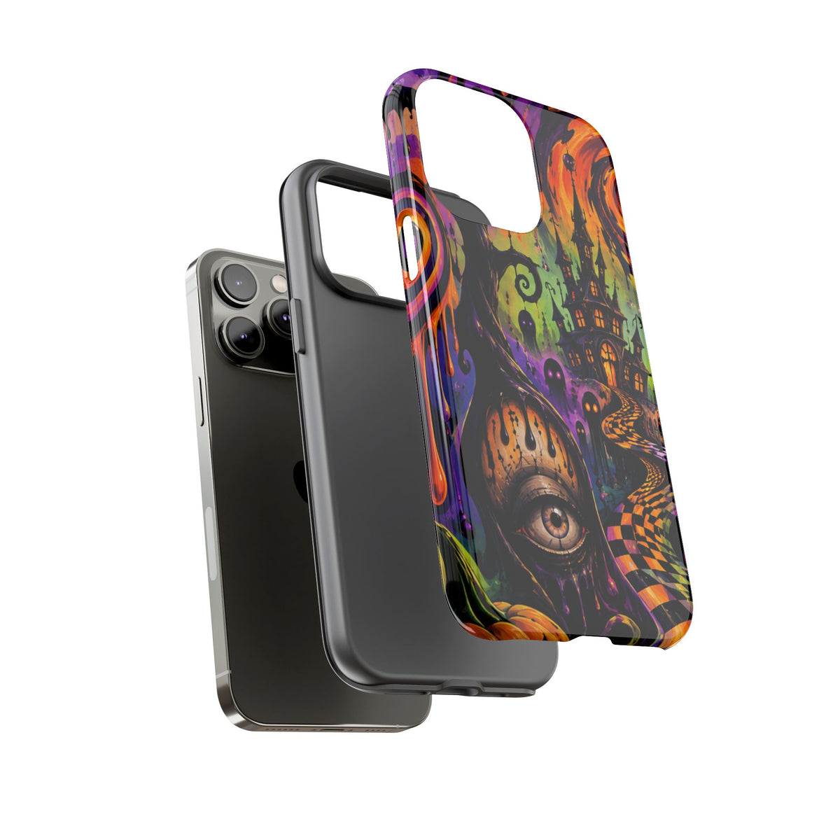 Phone Case — Psychedelic Haunted House Halloween Design