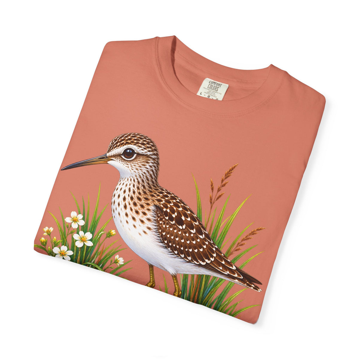 Shorebird Illustration T-Shirt — Marsh Sandpiper Graphic Tee
