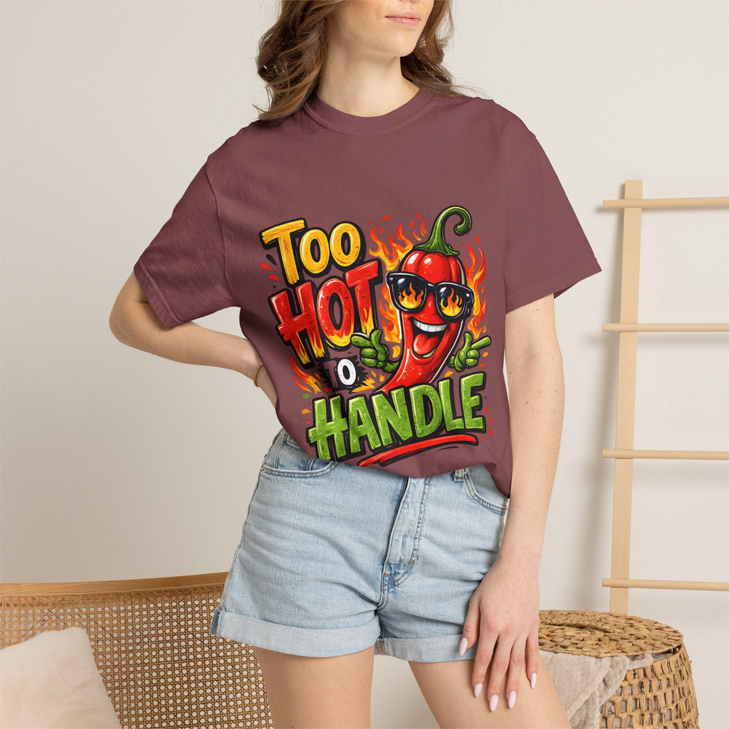 Too Hot to Handle pepper graphic T-shirt | spicy chili design