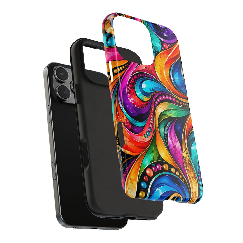 Colorful Swirl Tough Phone Case — Vibrant Abstract Protective Cover