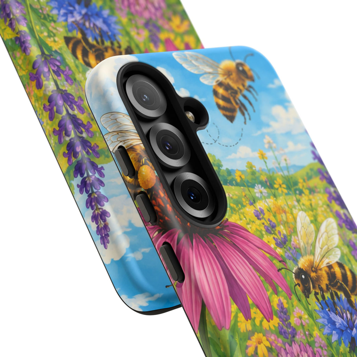 Bee Meadow Phone Case — Floral Honeybee Protective Cover