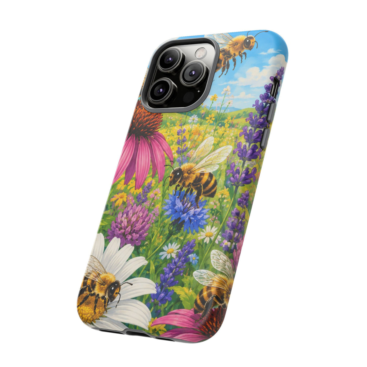Bee Meadow Phone Case — Floral Honeybee Protective Cover
