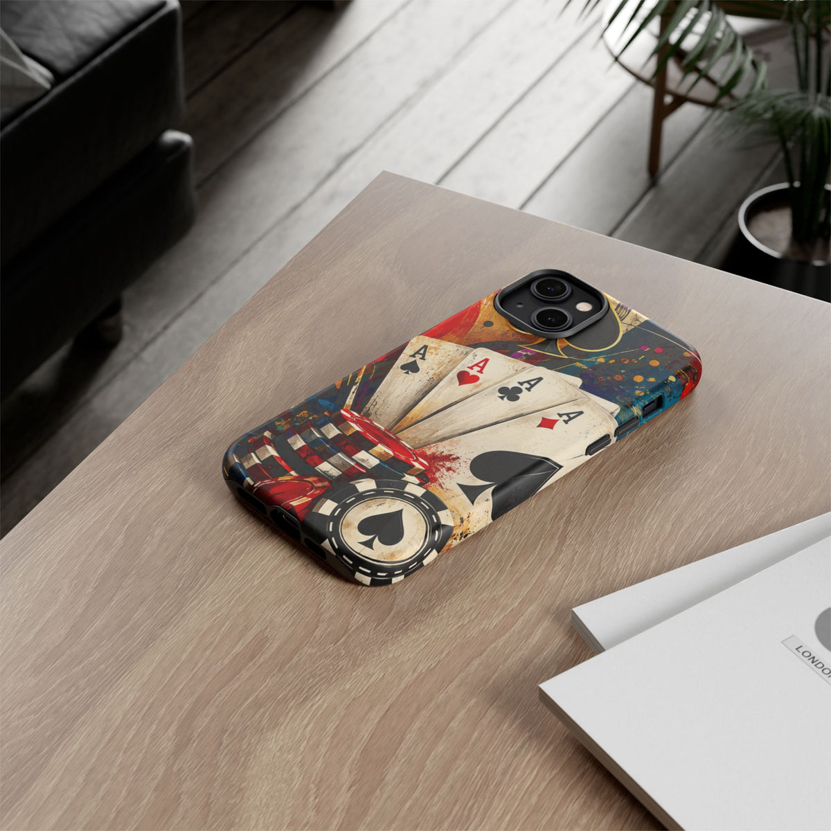 Casino Poker Ace Phone Case — Vintage Playing Cards & Chips Protective Cover