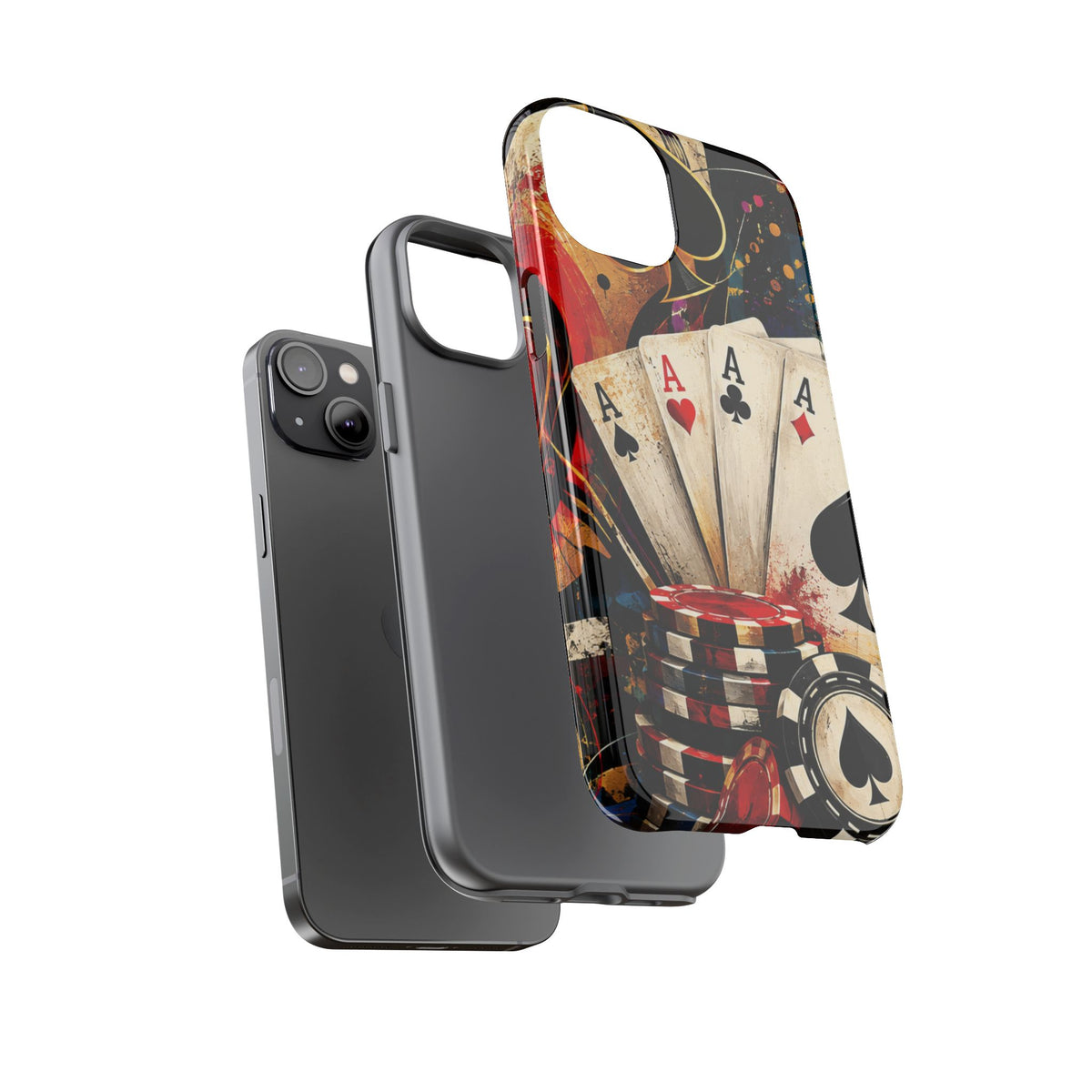Casino Poker Ace Phone Case — Vintage Playing Cards & Chips Protective Cover