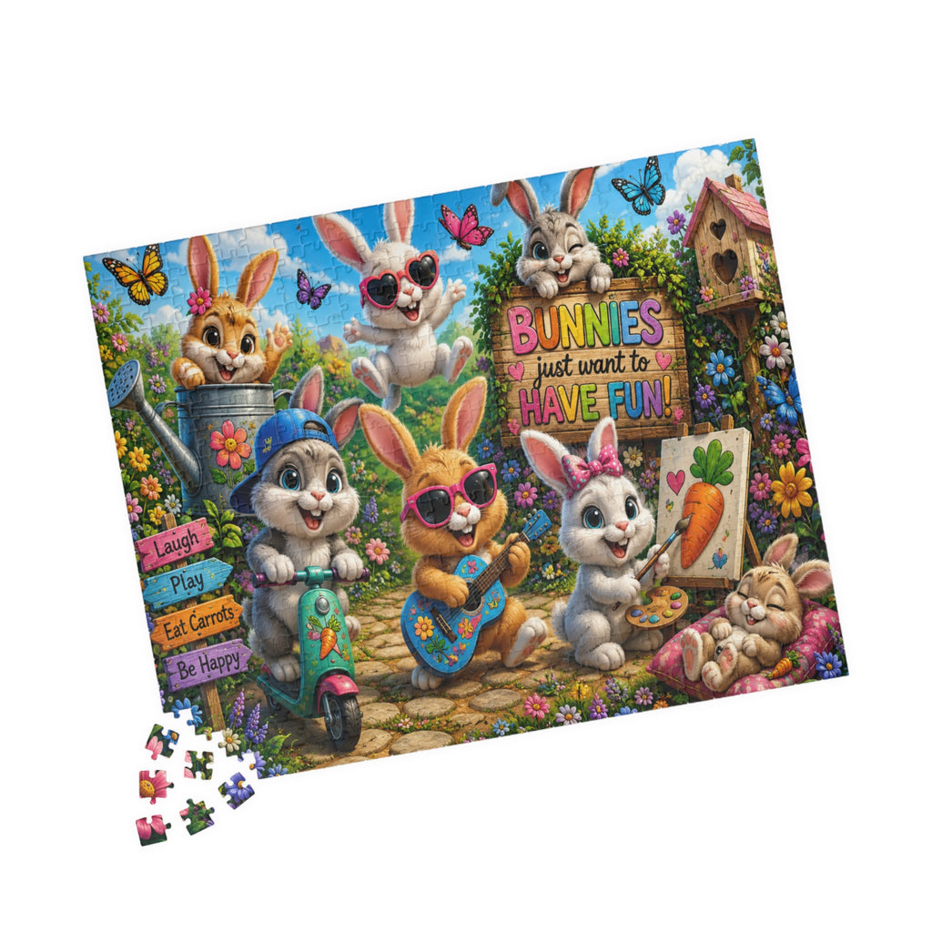 Bunnies Just Want to Have Fun — Colorful Easter Bunny Puzzle (110–1014 pcs)