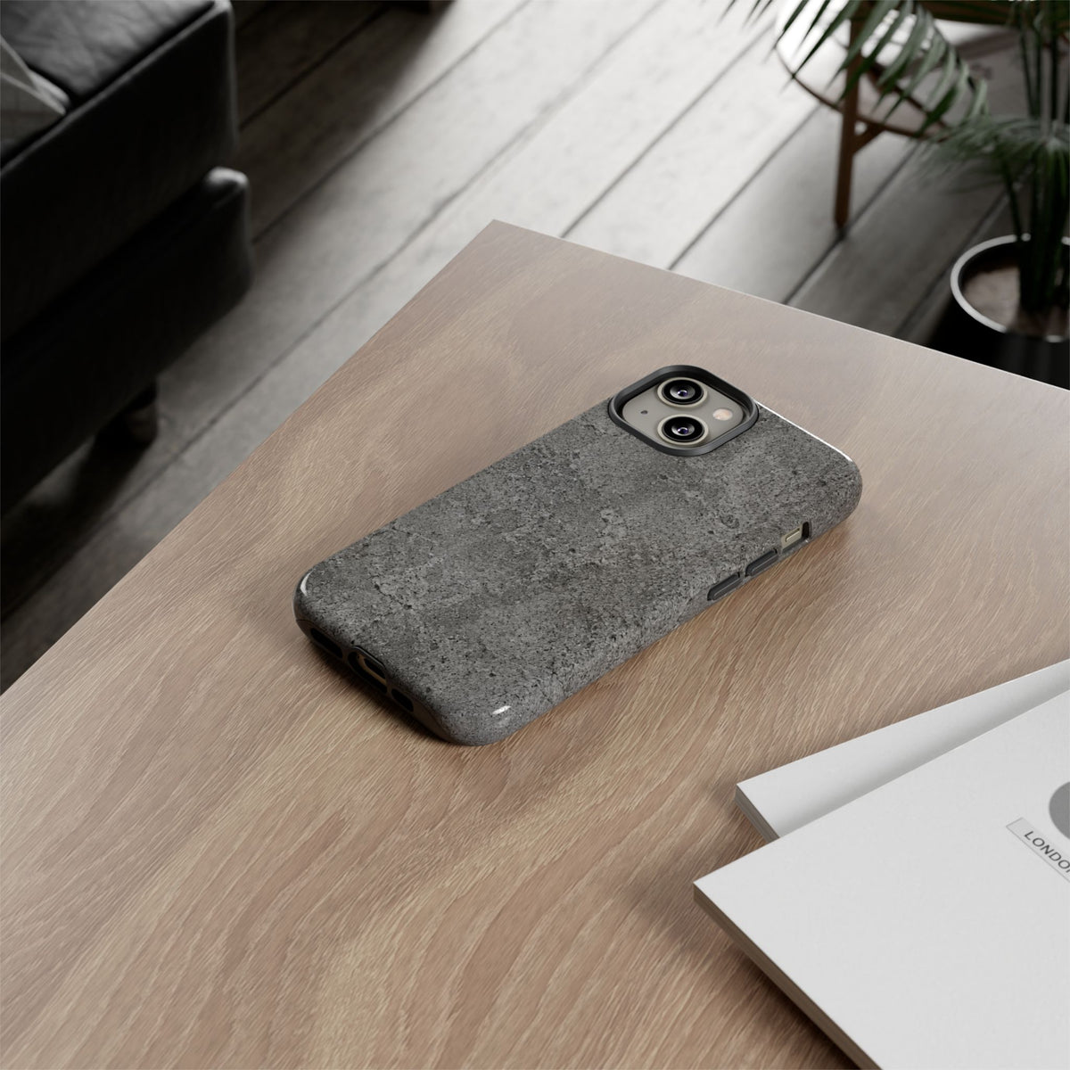 Concrete Texture Phone Case — Rugged Grey Protective iPhone Cover